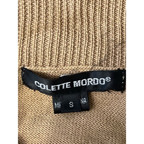 Colette Mordo Womens Beige Ribbed Turtleneck Sweater S FLAW - Picture 7 of 9